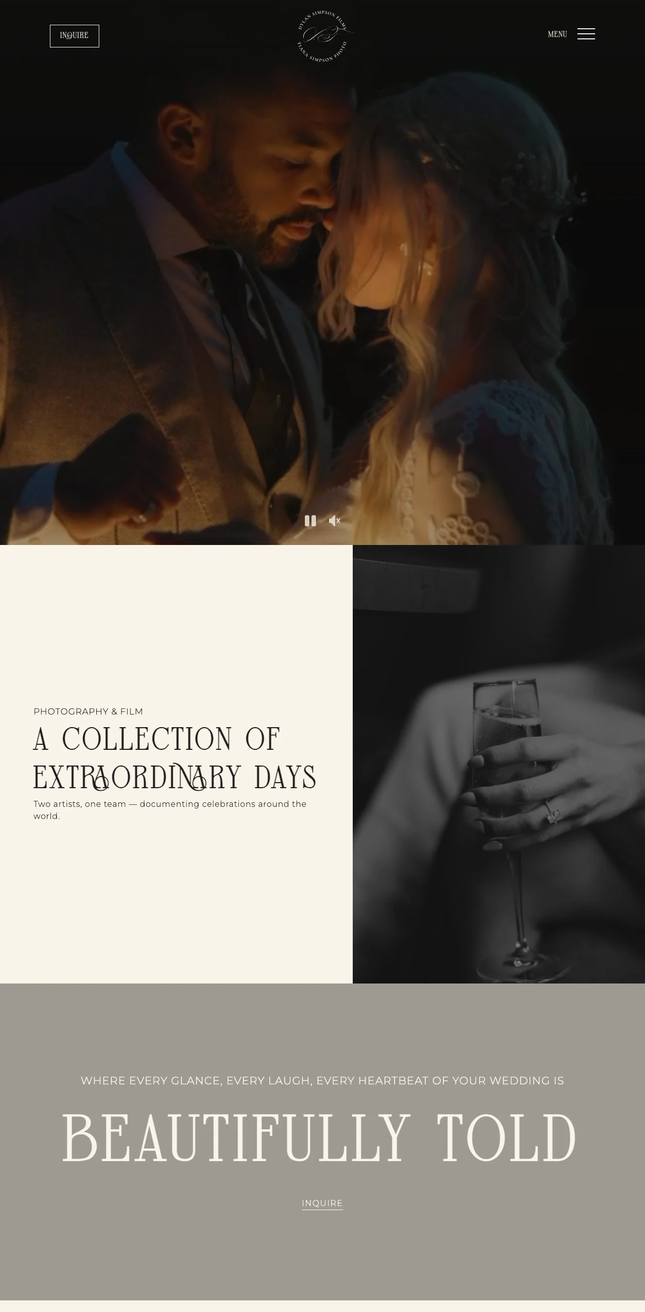 Dylan Simpson Films website, designed and built by Thornwood Digital