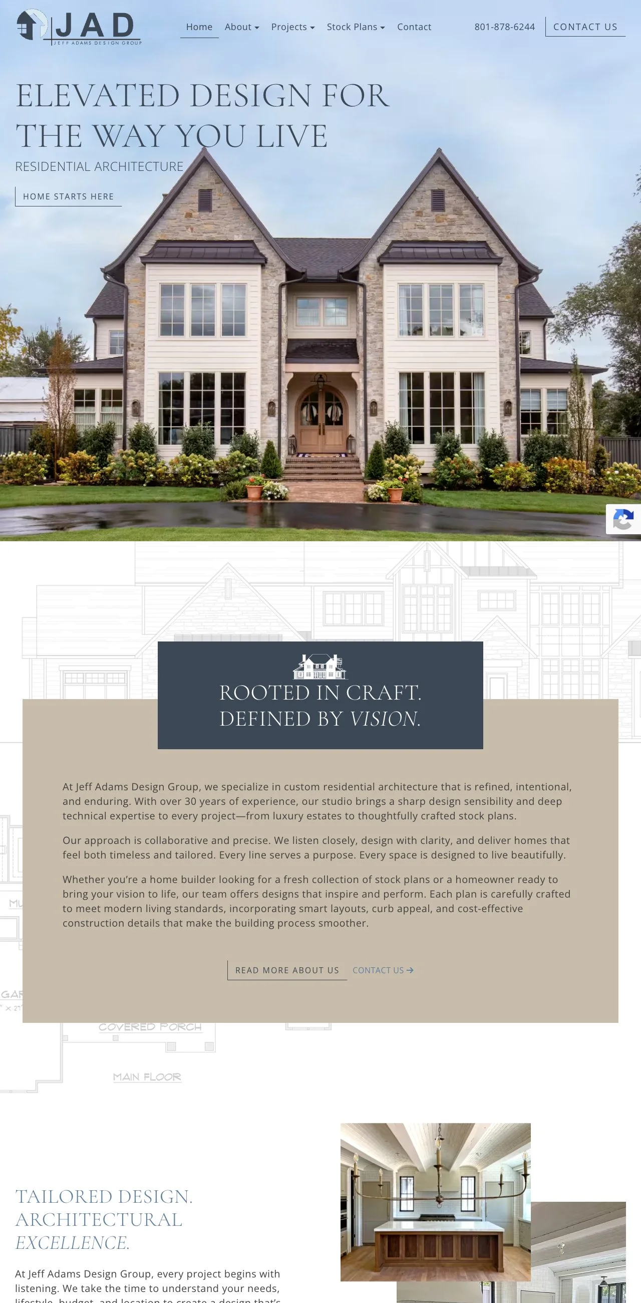 Jeff Adams Design website, designed and built by Thornwood Digital