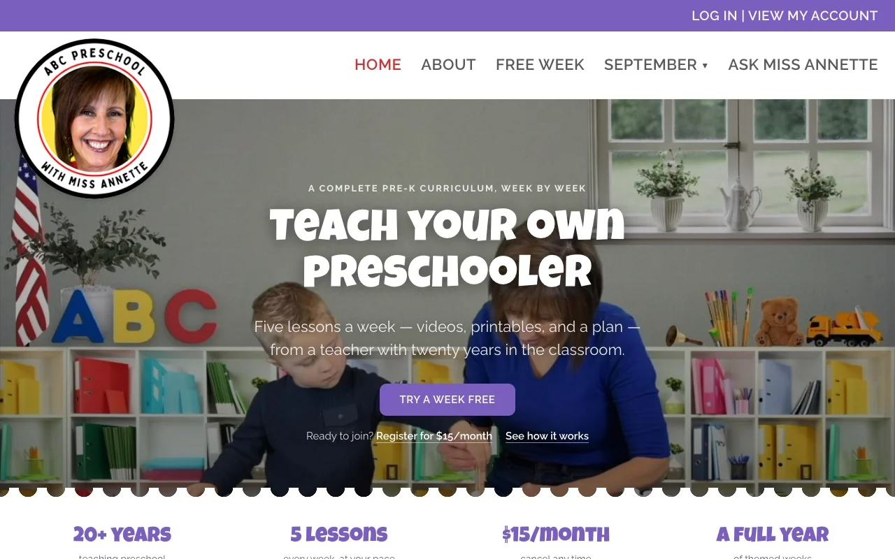 Miss Annette’s ABC Preschool website, designed and built by Thornwood Digital