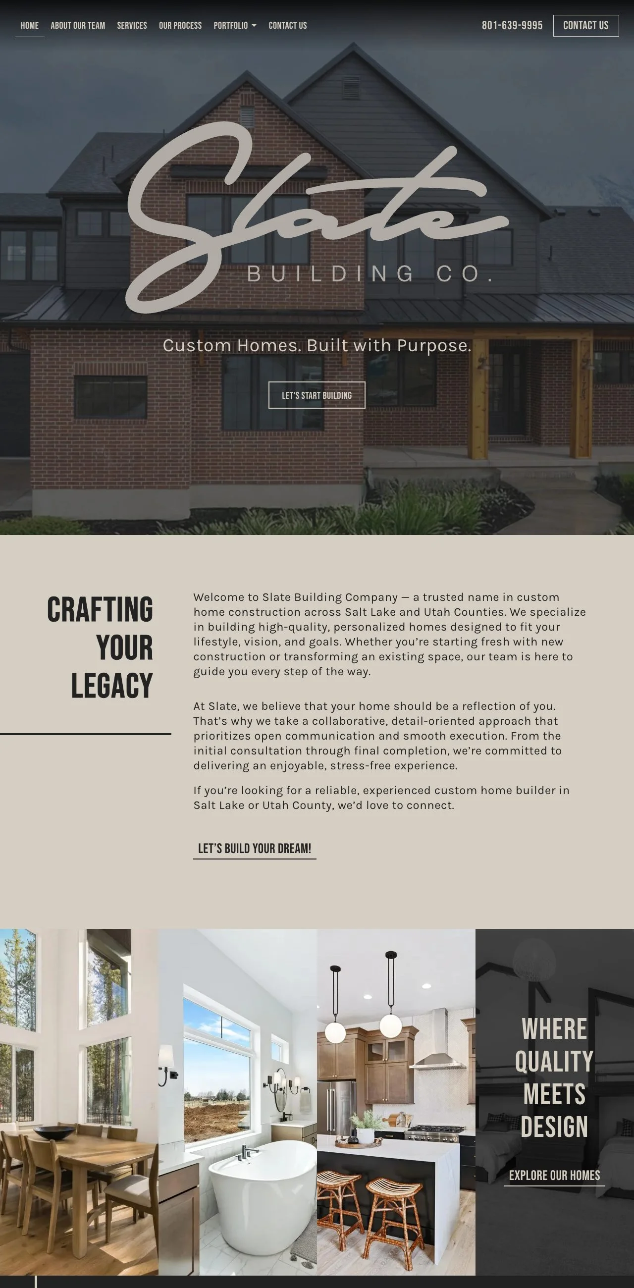 Slate Building Co website, designed and built by Thornwood Digital
