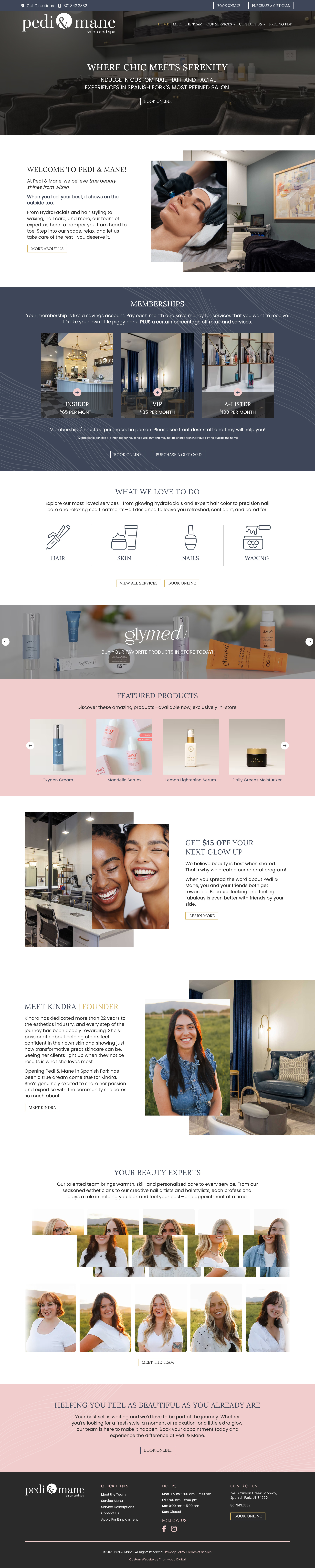 How the website looked after