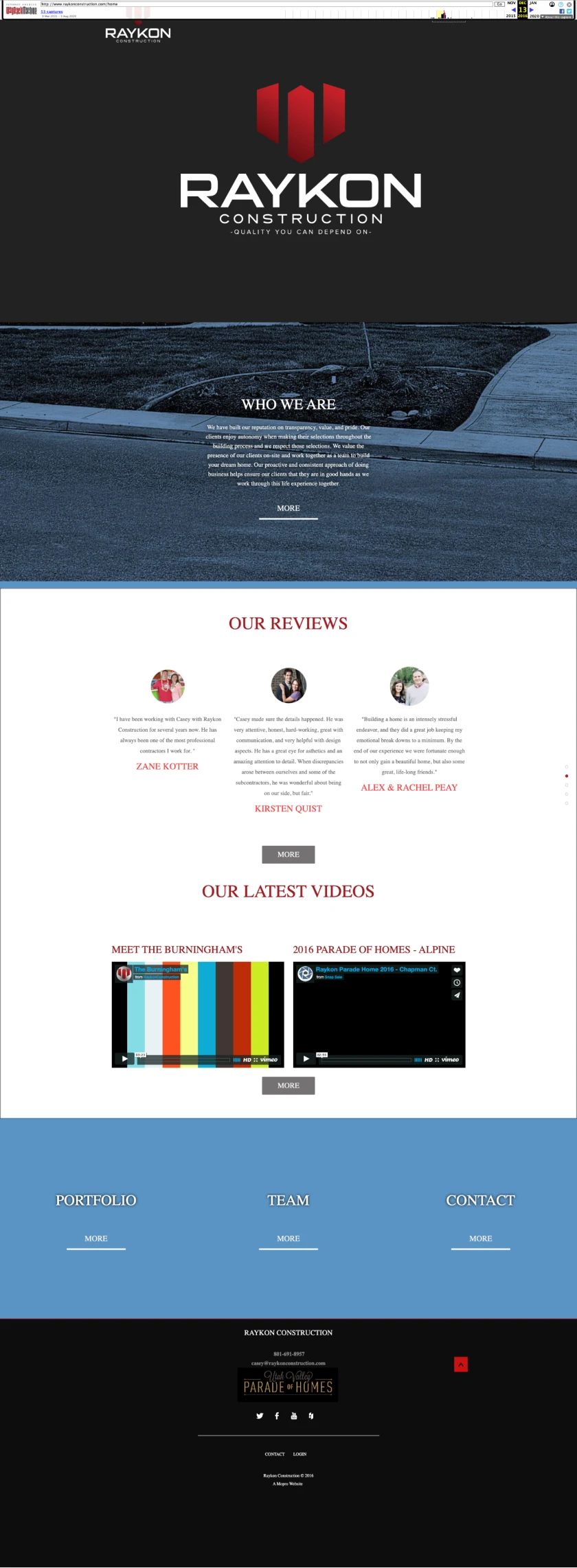 How the website looked before